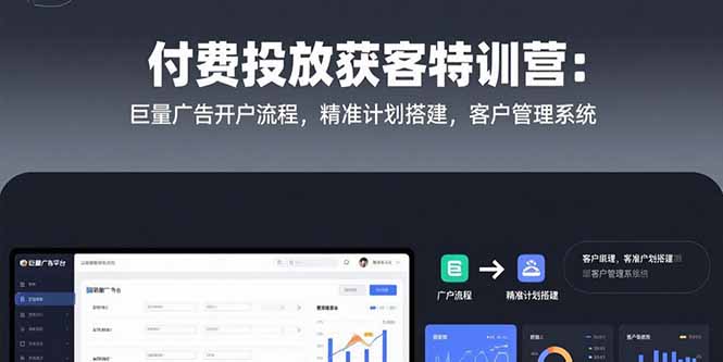 付费投放获客特训营：巨量广告开户流程，精准计划搭建，客户管理系统-zhichuangquan