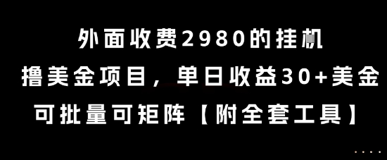 外面收费2980的挂G撸美金项目，单日收益30+美金，可批量可矩阵【揭秘】-zhichuangquan