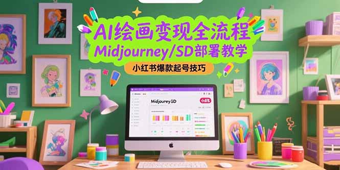 AI绘画变现全流程，Midjourney/SD部署教学，小红书爆款起号技巧-zhichuangquan