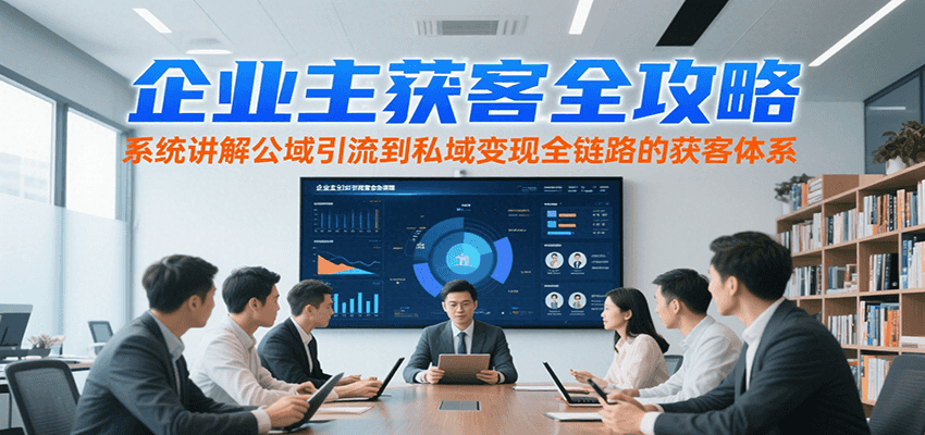 企业主获客全攻略，系统讲解公域引流到私域变现全链路的获客体系-zhichuangquan
