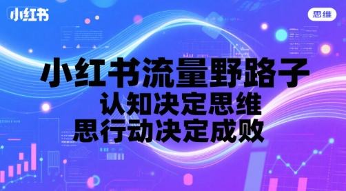 小红书流量野路子，认知决定思维，思维决定行动，行动决定成败-zhichuangquan