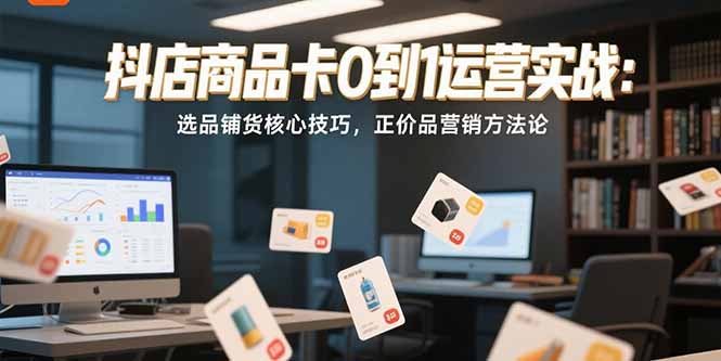 抖店商品卡0到1运营实战：选品铺货核心技巧，正价品营销方法论-zhichuangquan