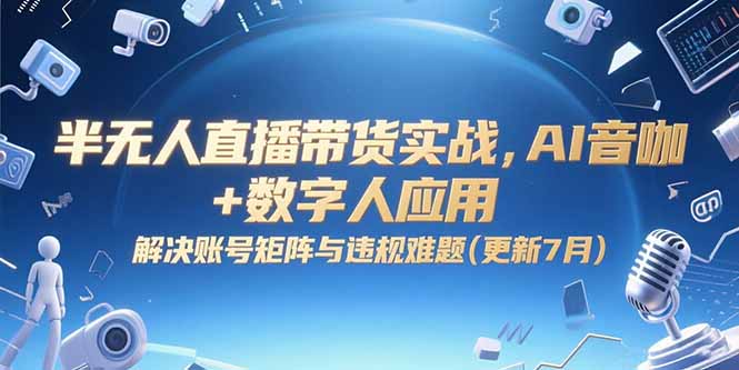 半无人直播带货实战，AI音咖+数字人应用 解决账号矩阵与违规难题(更新7月-zhichuangquan