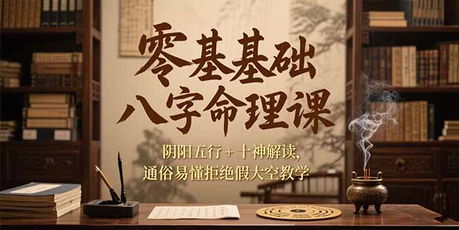 零基础八字命理课，阴阳五行+十神解读，通俗易懂拒绝假大空教学-zhichuangquan