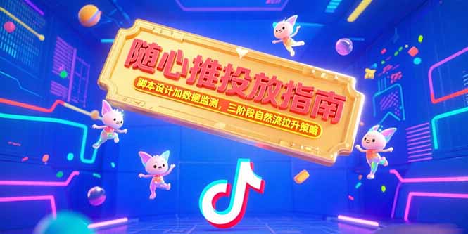 随心推投放指南，脚本设计加数据监测，三阶段自然流拉升策略-zhichuangquan