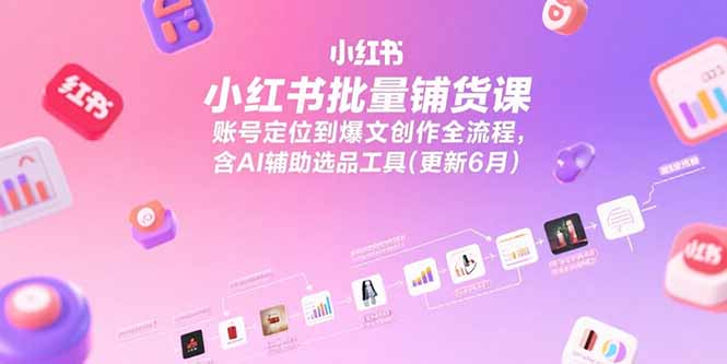 小红书批量铺货课，账号定位到爆文创作全流程，含AI辅助选品工具(更新6月-zhichuangquan