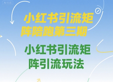 小红书引流矩阵陪跑第三期，小红书引流矩阵引流玩法-zhichuangquan