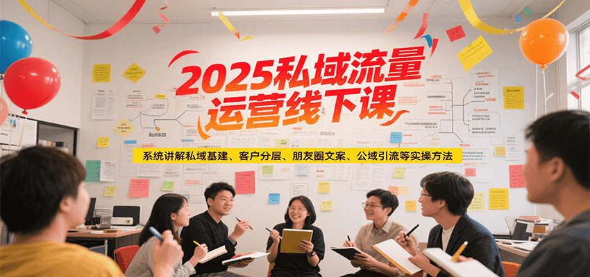 2025私域流量运营线下课，系统讲解私域基建/客户分层/朋友圈文案/公域引流等实操方法-zhichuangquan