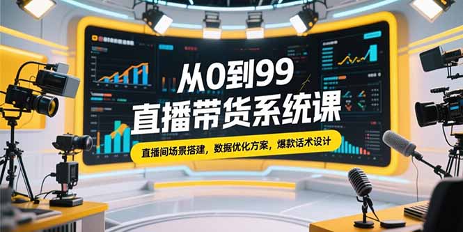 从0到99直播带货系统课，直播间场景搭建，数据优化方案，爆款话术设计-zhichuangquan