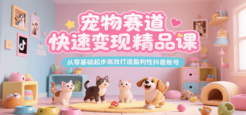 宠物赛道快速变现精品课，从零基础起步高效打造盈利性抖音账号-zhichuangquan