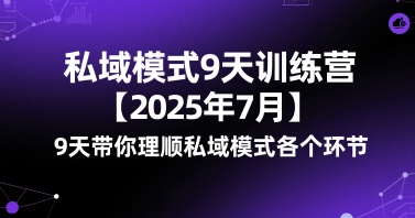 私域模式9天训练营【2025年7月】​9天带你理顺私域模式各个环节-zhichuangquan