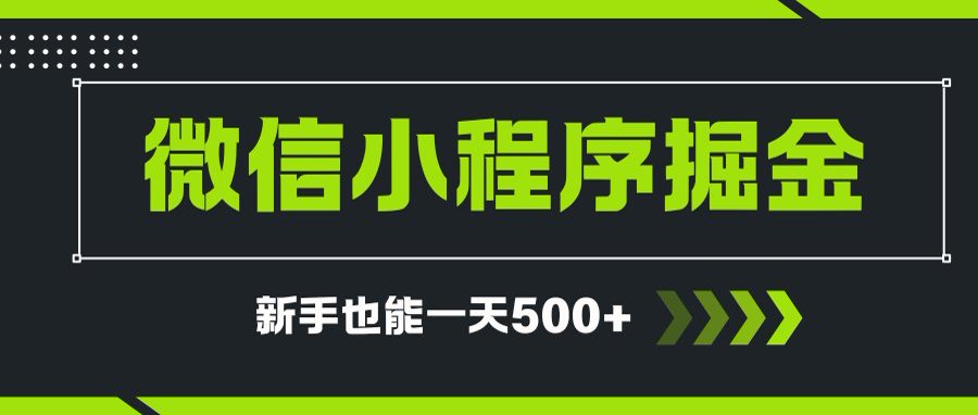 微信小程序自撸广告项目，0投资暴力玩法，新手小白一天轻松500+-zhichuangquan