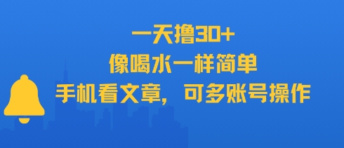 一天撸30+，像喝水一样简单，手机看文章，可多账号操作-zhichuangquan