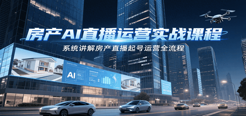 房产AI直播运营实战课程，系统讲解房产直播起号运营全流程-zhichuangquan