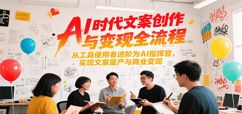 AI时代文案创作与变现全流程，从工具使用者进阶为AI指挥官，实现文案量产与商业变现-zhichuangquan