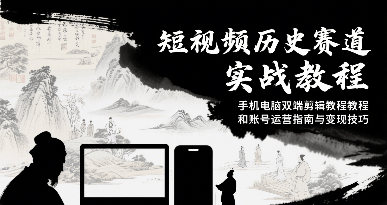 短视频历史赛道实战教程，手机电脑双端剪辑教程和账号运营指南与变现技巧-zhichuangquan