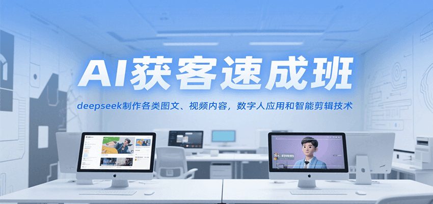 AI获客速成班，deepseek制作各类图文、视频内容，数字人应用和智能剪辑技术-zhichuangquan