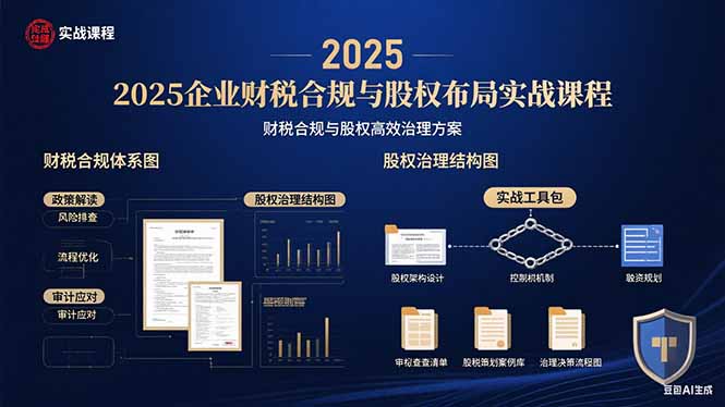 2025企业财税合规与股权布局的实战课程：财税合规与股权高效治理方案-zhichuangquan