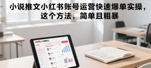 小说推文小红书账号运营快速爆单实操，这个方法，简单且粗暴-zhichuangquan