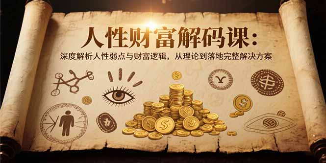 人性财富解码课6.0：深度解析人性弱点与财富逻辑，理论到落地完整解决方案-zhichuangquan