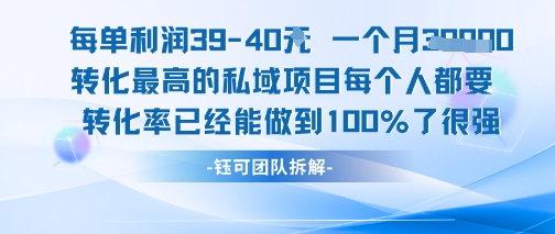 每单利润40一个月7k+转化最高的私域项目，每个人都要的产品转化率已经能做到100%-zhichuangquan