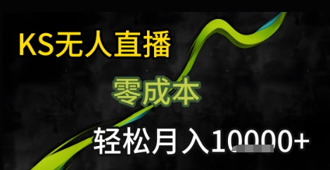 KS无人直播25年最新玩法，只需一部手机，轻松月入1W+【揭秘】-zhichuangquan