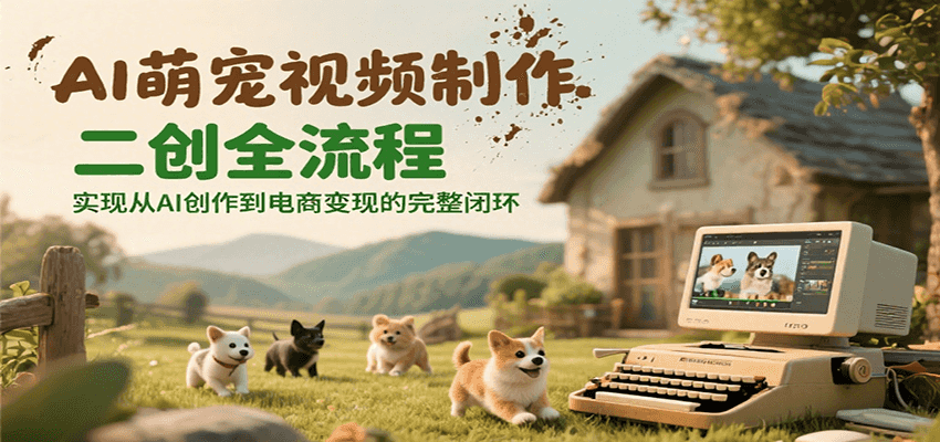 AI萌宠视频制作二创全流程，实现从AI创作到电商变现的完整闭环-zhichuangquan