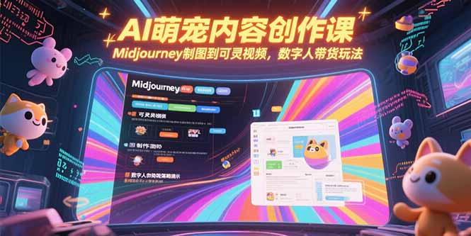 AI萌宠内容创作课，Midjourney制图到可灵视频，数字人带货玩法-zhichuangquan