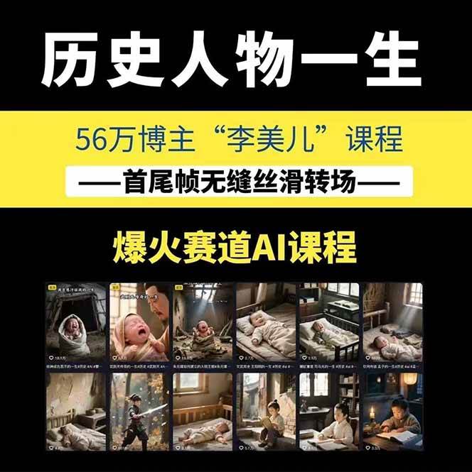 图片[1]-AI历史人物短视频创作，含IP打造、首尾帧无缝转场、智能体视频制作等核心教学内容-zhichuangquan