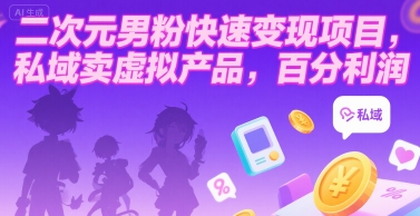 二次元男粉快速变现项目，私域卖虚拟产品，百分利润-zhichuangquan