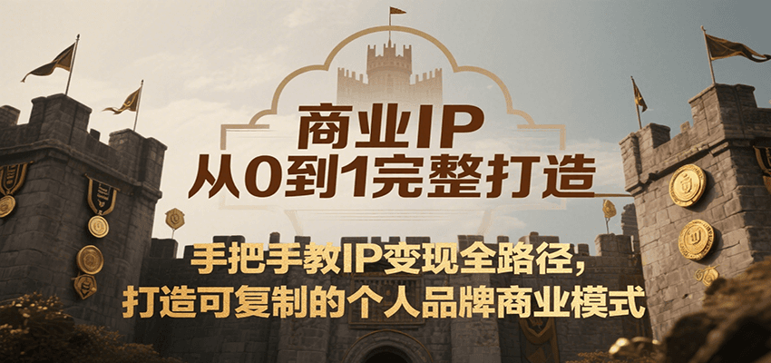 商业IP从0到1完整打造，手把手教IP变现全路径，打造可复制的个人品牌商业模式-zhichuangquan
