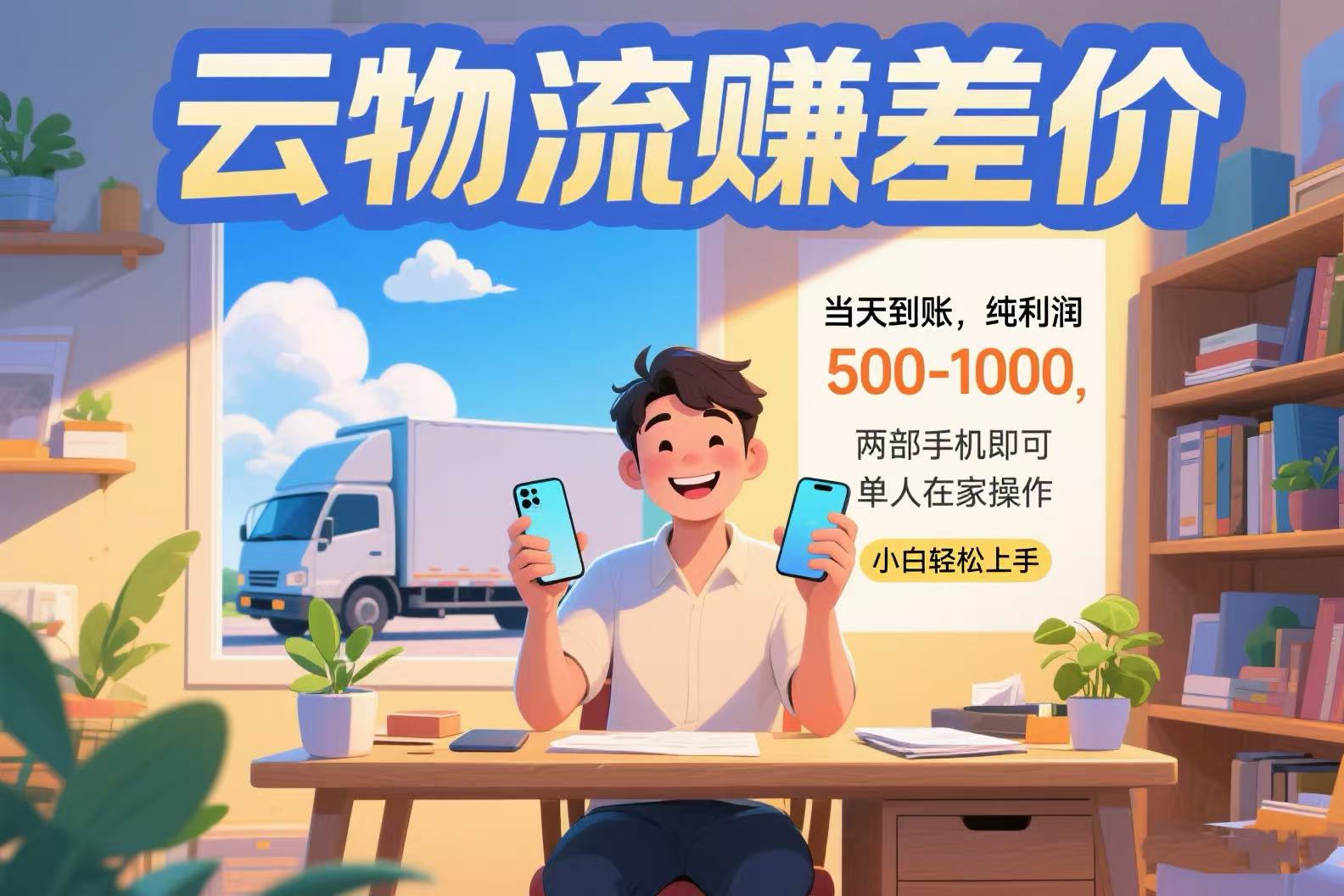 云物流赚差价 当天到账纯利润500-1000 两部手机即可 可单人在家操作 小…-zhichuangquan