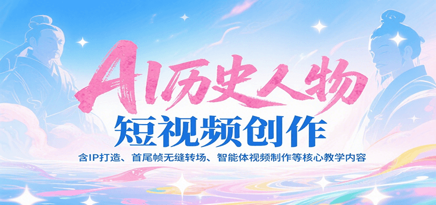 AI历史人物短视频创作，含IP打造、首尾帧无缝转场、智能体视频制作等核心教学内容-zhichuangquan