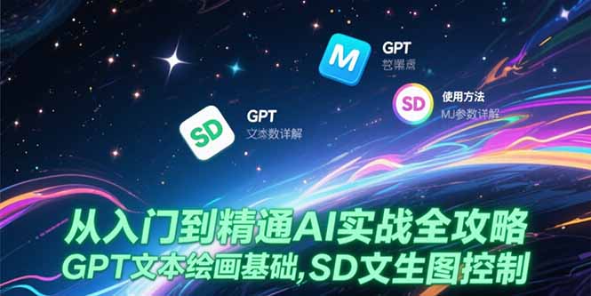 从入门到精通AI实战全攻略，GPT文本绘画基础，MJ参数详解，SD文生图控制-zhichuangquan