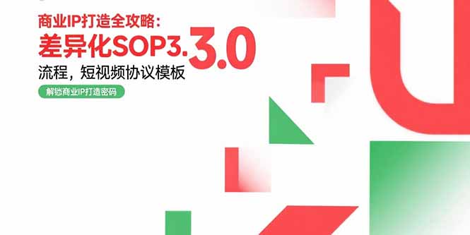 商业IP打造全攻略：差异化SOP3.0流程，短视频协议模板，婚恋项目实战案例-zhichuangquan