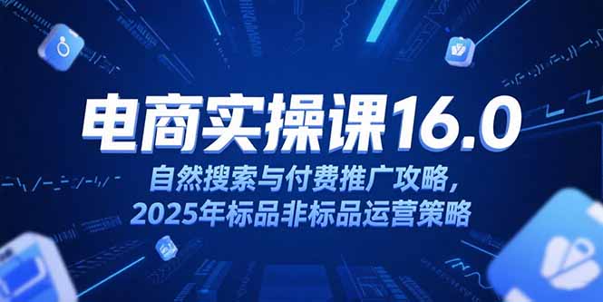 淘宝电商运营课16.0，自然搜索与付费推广攻略，2025年标品非标品运营策略-zhichuangquan