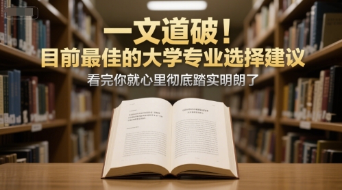 付费文章：一文道破！目前最佳的大学专业选择建议，看完你就心里彻底踏实明朗了-zhichuangquan