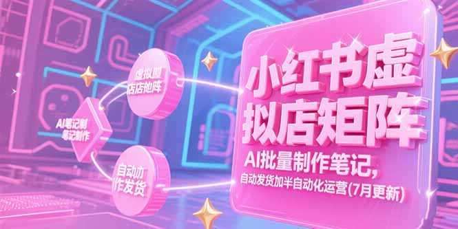 小红书虚拟店矩阵，AI批量制作笔记，自动发货加半自动化运营(7月更新-zhichuangquan