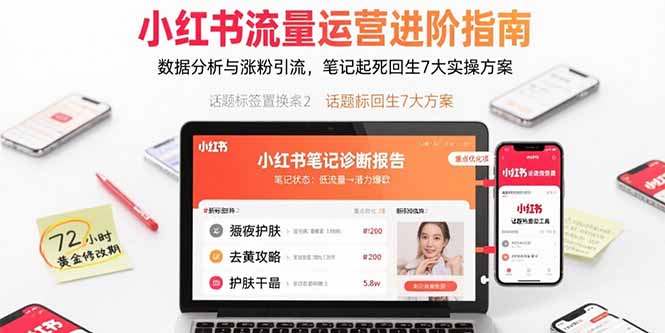 小红书流量运营进阶指南，数据分析与涨粉引流，笔记起死回生7大实操方案-zhichuangquan