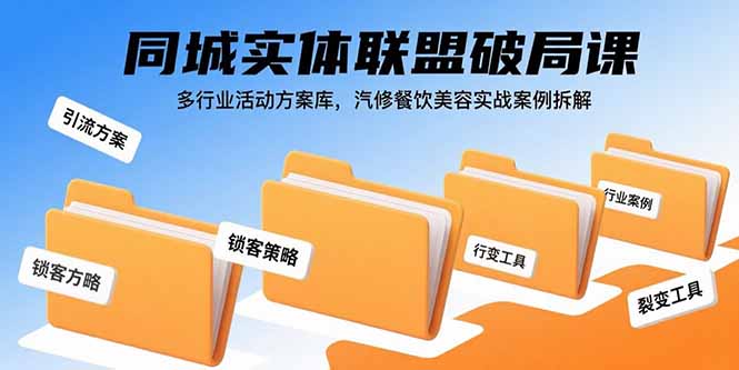 同城实体联盟破局课，多行业活动方案库，汽修餐饮美容实战案例拆解-zhichuangquan
