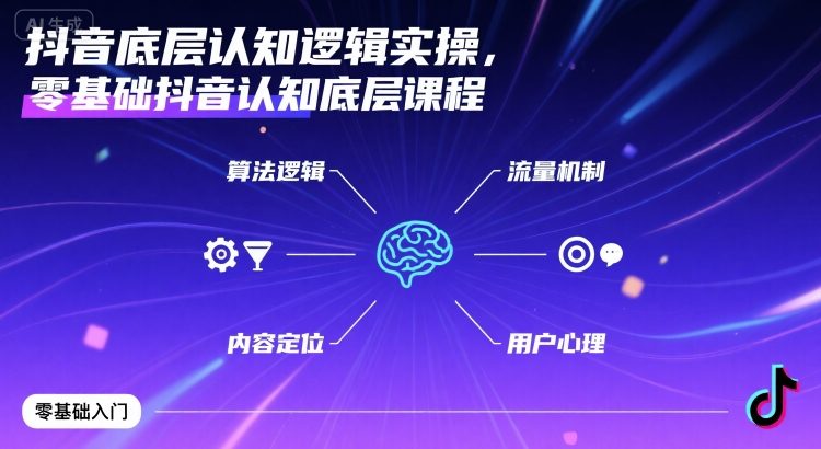 抖音底层认知逻辑实操，零基础抖音认知底层课程-zhichuangquan