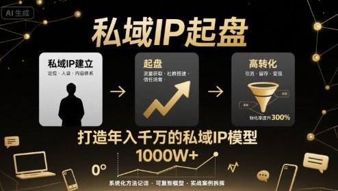 私域IP起盘，私域ip建立、起盘、高转化，打造年入千万的私域ip模型-zhichuangquan