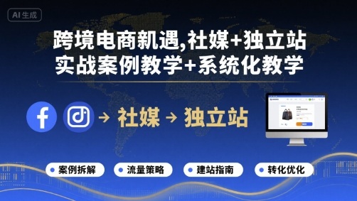 跨境电商新机遇，社媒+独立站，实战案例教学+系统化教学-zhichuangquan