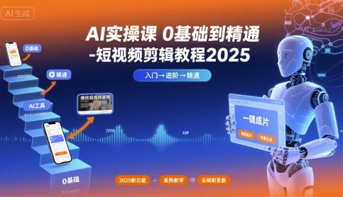 AI实操课0基础到精通-短视频剪辑教程2025-zhichuangquan