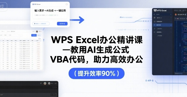 WPS Excel办公精讲课，教用 AI 生成公式，VBA 代码，助力高效办公-zhichuangquan