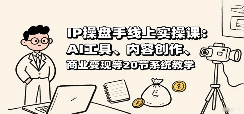 IP操盘手线上实操课：AI工具、内容创作、商业变现等20节系统教学-zhichuangquan