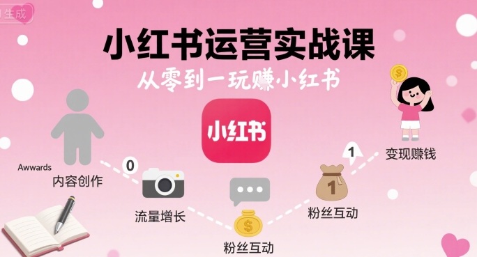 小红书运营实战课，从零到一玩賺小红书-zhichuangquan
