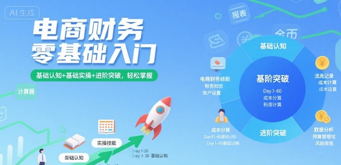 电商财务零基础入门，基础认知+基础实操+进阶突破，轻松掌握-zhichuangquan