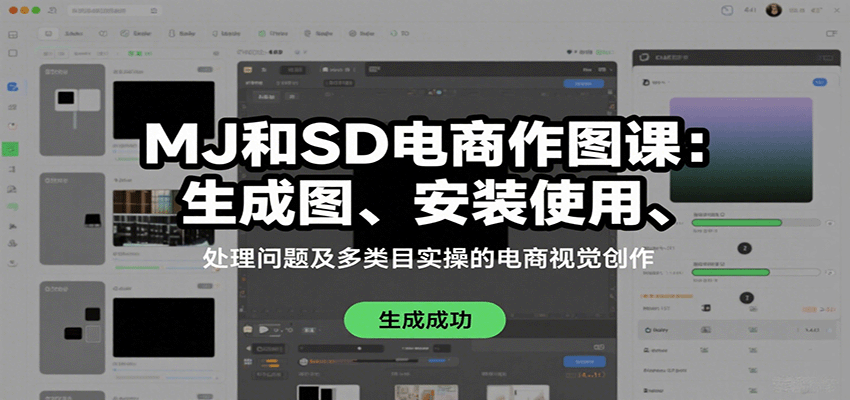 MJ和SD电商作图课：生成图、安装使用、处理问题及多类目实操的电商视觉创作-zhichuangquan