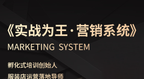 老杨·服装老板必修课《实战为王-营销系统》实现业绩被动式增长-zhichuangquan